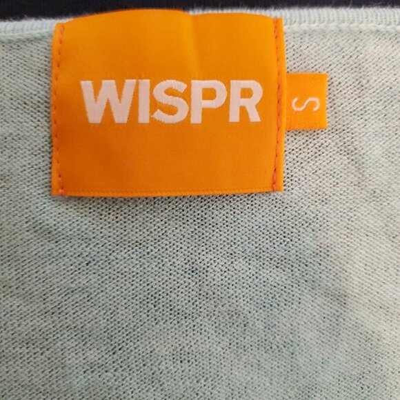 Wispr by Brodie Ocean Color Block Cardigan Cotton Silk Duster Sweater Blue Sz S - Picture 6 of 7